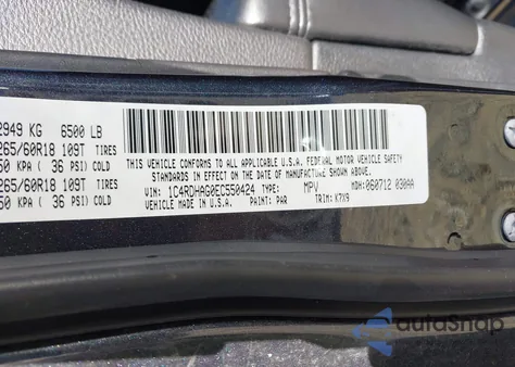 2014 Dodge Durango Sxt from USA, damaged, VIN 1C4RDHAG0EC550424
